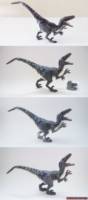 Blue the Velociraptor (Jurassic World) (Jurassic Park) Custom Action Figure [Blue the Velociraptor (Jurassic World) custom action figure before and after]