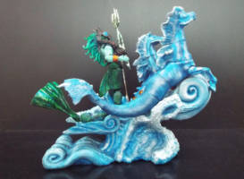 Triton, son of Poseidon, on his hippocampus drawn chariot (Marvel Legends) Custom Action Figure